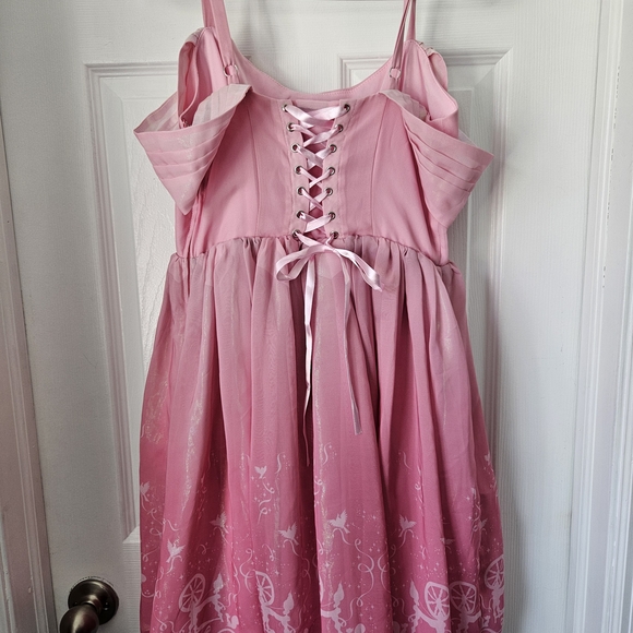 Disney Pink Off-Shoulder Spaghetti Strap Dress for Girls - Picture 2 of 6